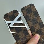 Louis Vuitton Unisex LV Initiales 40mm Reversible Belt Brown Damier Ebene Canvas - immagine 6