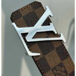 Louis Vuitton Unisex LV Initiales 40mm Reversible Belt Brown Damier Ebene Canvas - immagine 3