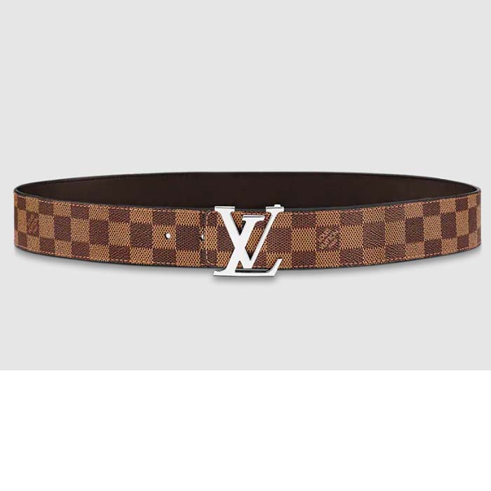 Louis Vuitton Unisex LV Initiales 40mm Reversible Belt Brown Damier Ebene Canvas