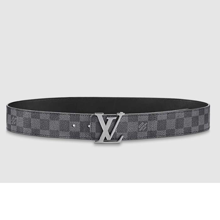 Louis Vuitton Unisex LV Initiales 40mm Reversible Belt Damier Graphite Canvas