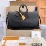 Louis Vuitton Unisex LV Keepall Bandoulière 50 Travel Bag Black Double Zip Closure Padlock - Image 2