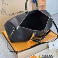 Louis Vuitton Unisex LV Keepall Bandoulière 50 Travel Bag Black Double Zip Closure Padlock (6)