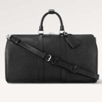 Louis Vuitton Unisex LV Keepall Bandoulière 50 Travel Bag Black Double Zip Closure Padlock (6)