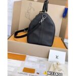 Louis Vuitton Unisex LV Keepall Bandoulière 50 Travel Bag Black Double Zip Closure Padlock - Image 9