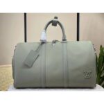 Louis Vuitton Unisex LV Keepall Bandoulière 50 Travel Bag Sage Cowhide Leather - Image 3