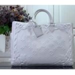 Louis Vuitton Unisex LV Sac Plat Optic White Calf Leather Double Handle - Image 2
