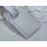 Louis Vuitton Unisex LV Sac Plat Optic White Calf Leather Double Handle (9)
