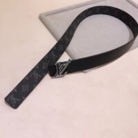 Louis Vuitton Unisex LV Speed 40mm Reversible Belt Turquoise Blue Monogram Eclipse Coated Canvas Leather (11)