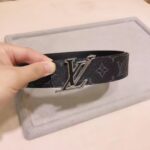 Louis Vuitton Unisex LV Speed 40mm Reversible Belt Turquoise Blue Monogram Eclipse Coated Canvas Leather - Imagen 11