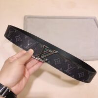 Louis Vuitton Unisex LV Speed 40mm Reversible Belt Turquoise Blue Monogram Eclipse Coated Canvas Leather (11)