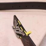 Louis Vuitton Unisex LV Speed 40mm Reversible Belt Yellow Monogram Coated Canvas Leather – Bild 9