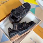 Louis Vuitton Unisex LV Trainer Maxi Black Suede Calf Leather Textile Laces Beads Rubber - Image 7