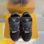 Louis Vuitton Unisex LV Trainer Maxi Black Suede Calf Leather Textile Laces Beads Rubber - Image 3