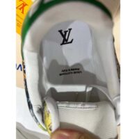 Louis Vuitton Unisex LV Trainer Sneaker White Printed Canvas Rubber Outsole Monogram Flowers (4)