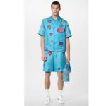 Louis Vuitton Unisex LV x YK LV Trainer Sneaker White Printed Grained Calf Leather Monogram Flowers - immagine 11