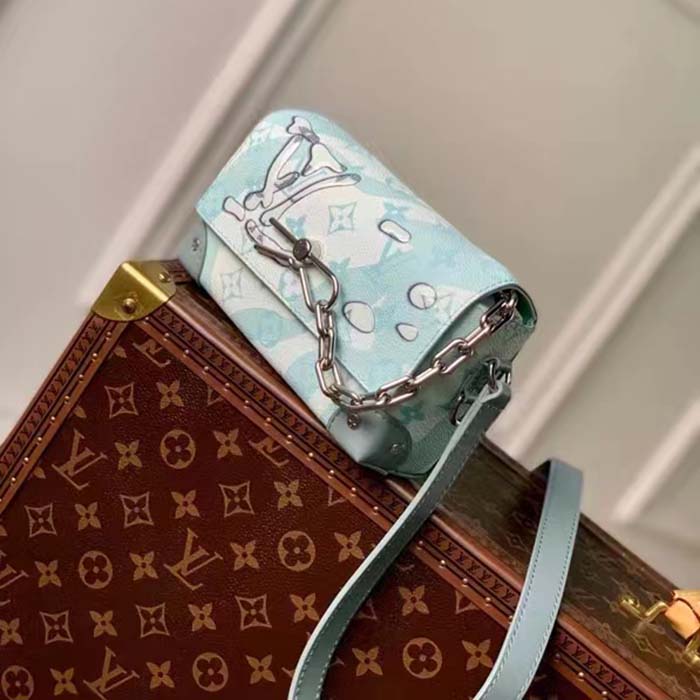 Louis Vuitton Blue Monogram Canvas AquaGarden Steamer Wearable Wallet