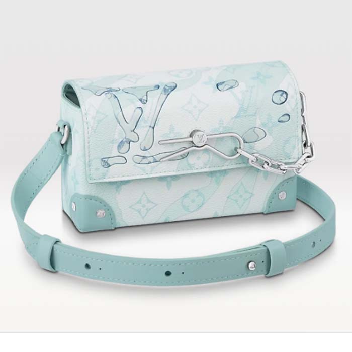 Louis Vuitton Unisex LVxYK Steamer Wearable Wallet Crystal Blue Monogram Aquagarden Coated Canvas