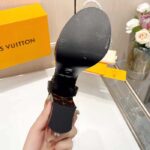 Louis Vuitton Women LV Fame Platform Sandal Brown Monogram Denim Leather 11.5 CM Heel - Imagen 8