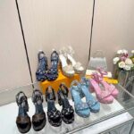 Louis Vuitton Women LV Fame Platform Sandal Black Monogram Denim Leather 11.5 CM Heel - Imagen 11