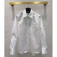 Louis Vuitton Women LV Long Sleeved Fitted Shirt Cotton Blanc Optique White Regular Fit (2)