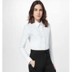 Louis Vuitton Women LV Long Sleeved Fitted Shirt Cotton Blanc Optique White Regular Fit – Image 11