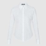 Louis Vuitton Women LV Long Sleeved Fitted Shirt Cotton Blanc Optique White Regular Fit