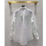 Louis Vuitton Women LV Long Sleeved Fitted Shirt Cotton Blanc Optique White Regular Fit – Image 3