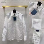 Louis Vuitton Women LV Long Sleeved Fitted Shirt Cotton Blanc Optique White Regular Fit – Image 4