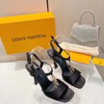 Louis Vuitton Women LV Sparkle Sandal Black Calfskin Leather Outsole 9.5 CM Heel - immagine 5