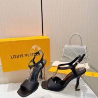 Louis Vuitton Women LV Sparkle Sandal Black Calfskin Leather Outsole 9.5 CM Heel (8)