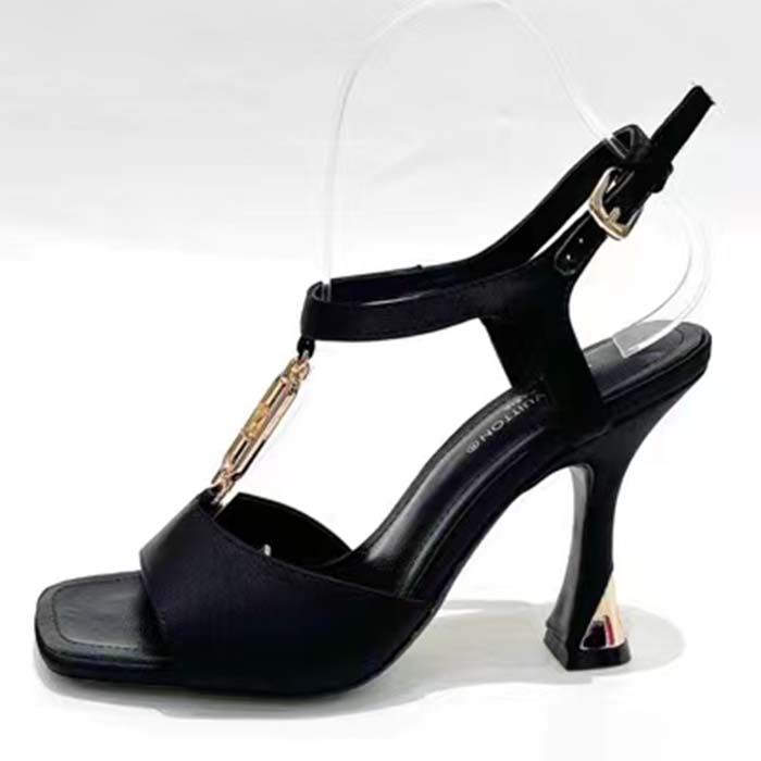 Louis Vuitton Women LV Sparkle Sandal Black Calfskin Leather Outsole 9.5 CM Heel