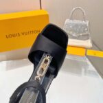 Louis Vuitton Women LV Sparkle Sandal Black Calfskin Leather Outsole 9.5 CM Heel - immagine 7