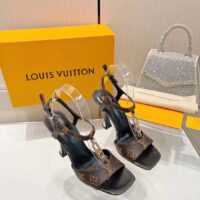 Louis Vuitton Women LV Sparkle Sandal Brown Monogram Canvas Outsole 9.5 CM Heel (7)