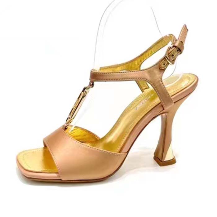 Louis Vuitton Women LV Sparkle Sandal Gold Calfskin Leather Outsole 9.5 CM Heel