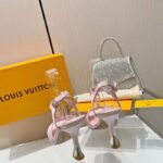 Louis Vuitton Women LV Sparkle Sandal Pink Calfskin Leather Outsole 9.5 CM Heel - Imagen 7