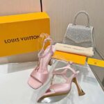 Louis Vuitton Women LV Sparkle Sandal Pink Calfskin Leather Outsole 9.5 CM Heel - Imagen 3