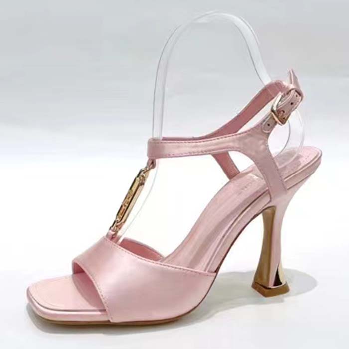 Louis Vuitton Women LV Sparkle Sandal Pink Calfskin Leather Outsole 9.5 CM Heel