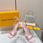 Louis Vuitton Women LV Sparkle Sandal Pink Calfskin Leather Outsole 9.5 CM Heel - Imagen 6