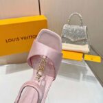Louis Vuitton Women LV Sparkle Sandal Pink Calfskin Leather Outsole 9.5 CM Heel - Imagen 8