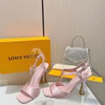 Louis Vuitton Women LV Sparkle Sandal Pink Calfskin Leather Outsole 9.5 CM Heel - Imagen 2