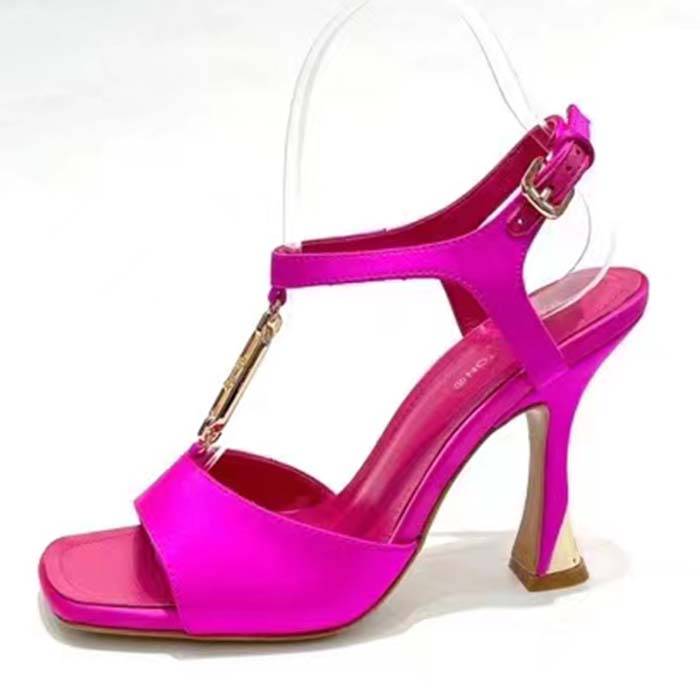 Louis Vuitton Women LV Sparkle Sandal Rose Calfskin Leather Outsole 9.5 CM Heel