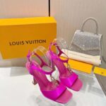 Louis Vuitton Women LV Sparkle Sandal Rose Calfskin Leather Outsole 9.5 CM Heel - immagine 7