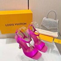 Louis Vuitton Women LV Sparkle Sandal Rose Calfskin Leather Outsole 9.5 CM Heel (2)