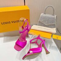 Louis Vuitton Women LV Sparkle Sandal Rose Calfskin Leather Outsole 9.5 CM Heel (2)