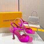 Louis Vuitton Women LV Sparkle Sandal Rose Calfskin Leather Outsole 9.5 CM Heel - immagine 6
