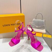 Louis Vuitton Women LV Sparkle Sandal Rose Calfskin Leather Outsole 9.5 CM Heel (2)