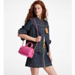 Louis Vuitton Women LV Speedy Bandouliere 20 Handbag Rose Calfskin Double Zip – Bild 12