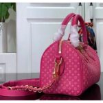 Louis Vuitton Women LV Speedy Bandouliere 20 Handbag Rose Calfskin Double Zip – Bild 4
