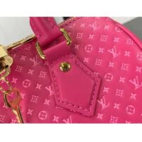 Louis Vuitton Women LV Speedy Bandouliere 20 Handbag Rose Calfskin Double Zip (6)