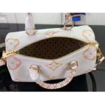 Louis Vuitton Women LV Speedy Bandoulière 25 Beige Monogram Coated Canvas Double Zip Padlock - Image 7